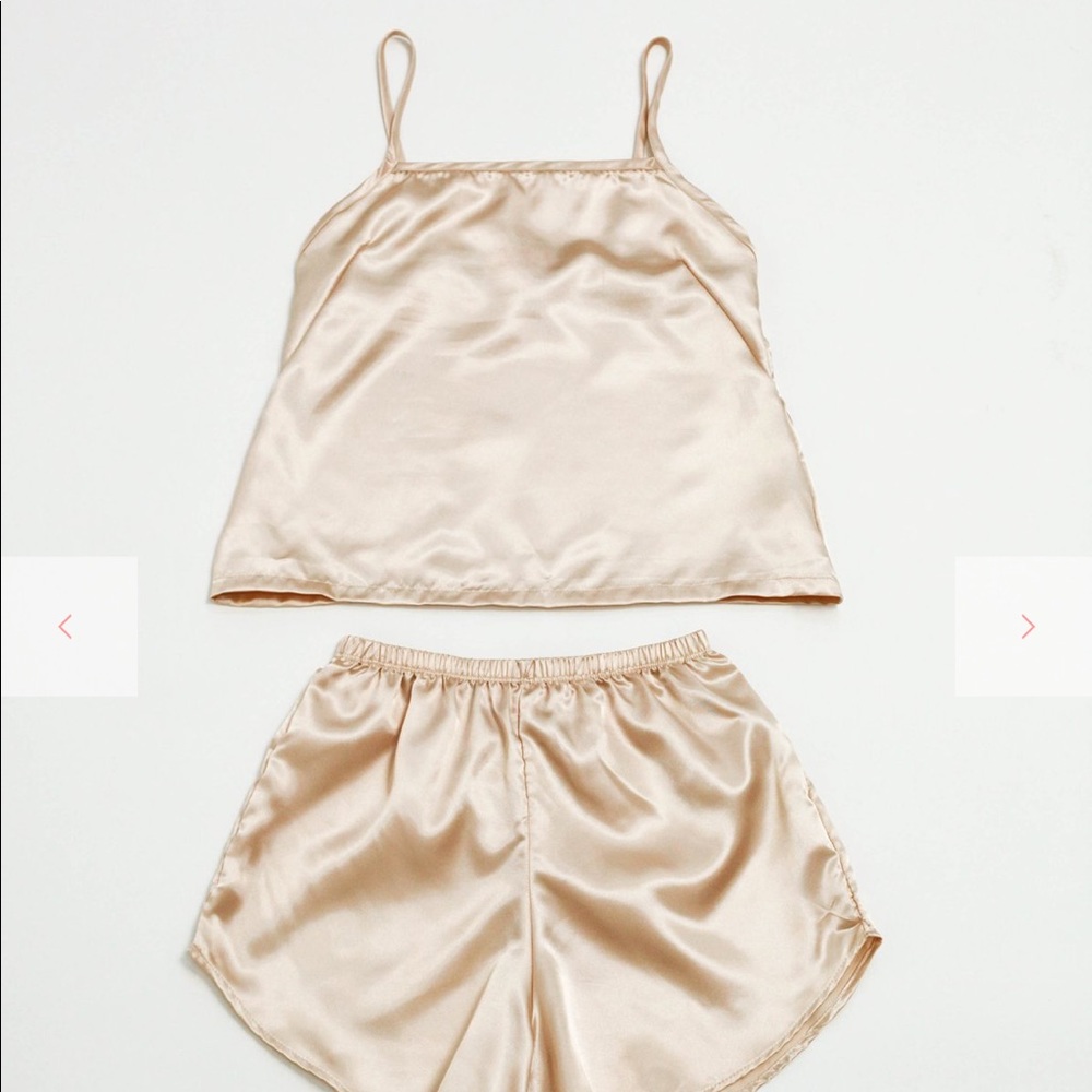 Lisa Says Gah! Champagne Satin Set